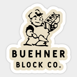 Buehner Block Co. Retro Logo Stacked Sticker